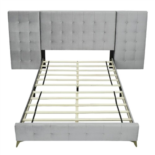 Picket House Furnishings 133"W Wood King Bed with 2 Nightstands in Silver Grey - Picture 3 of 13