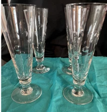 *Vintage* FOUR Anchor Hocking Mid-Century Coin Dot Pilsner Glasses