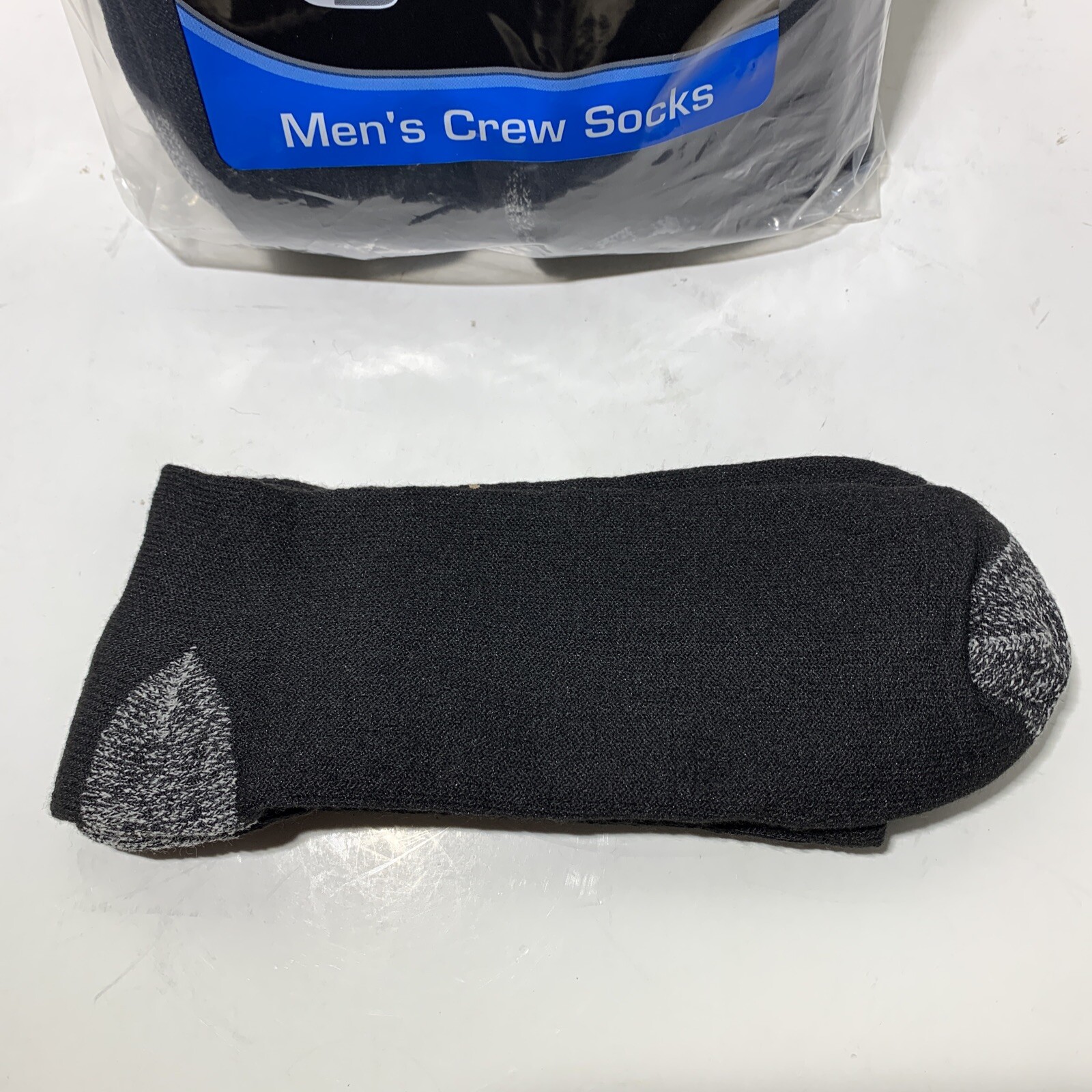 Men's Athletic Works Crew Socks Black 9 Pack Shoe Size 612 (Open