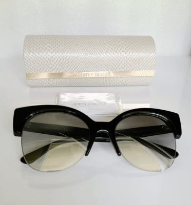 JIMMY CHOO Women\'s Oval 56mm Priya/S Black Glitter Sunglasses NEW WITH CASE $425 JIMMY CHOO Women main image 4