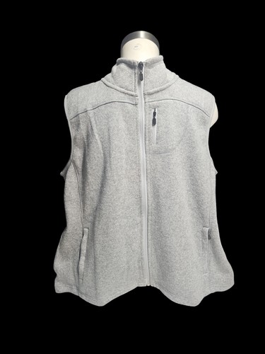 Orvis Sweater Vest Mens XL Gray Sleeveless Heather Gray Full Zip Pockets - Picture 2 of 10
