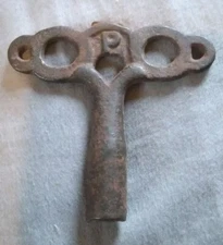 Antique P Cast Iron Clock Winding Key.