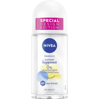 Nivea SUMMER HAPPINESS 0% Aluminum deodorant roll-on  FREE SHIPPING