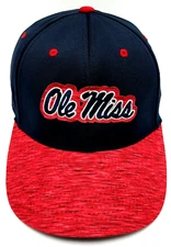 UNIVERSITY OF MISSISSIPPI hat flexfit fitted blue red cap Ole Miss Size L / XL