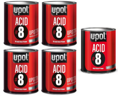 5 x Upol Säure #8 Ätzgrundierung 1L schnelltrocknend kein Schleifen erforderlich BESTPREIS