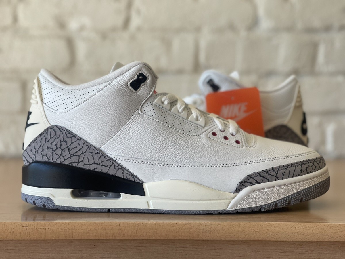 Nike Air Jordan 3 Retro White Cement Reimagined GS 6.5Y / Women 8