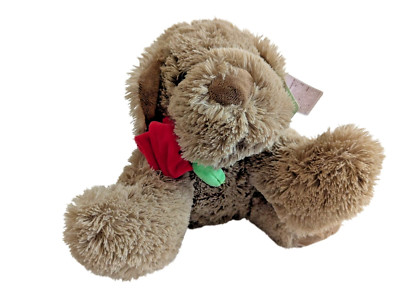 Coco the Love Pup 10'' Plush Dog with Rose in Mouth Stuffed Animal Russel Stover