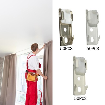 50Pcs Ceiling Track Mount for Curtains Iron DIY Mounting Accessories Ceiling