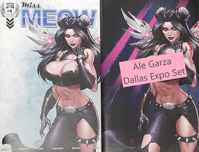 Miss Meow #6 Ale Garza Dallas Fan Expo Variant Cover Set Merc Magazine LTD 75