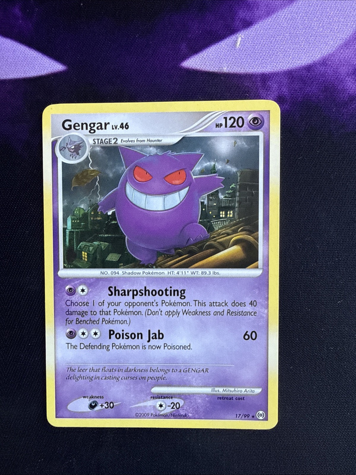 Pokémon TCG Gengar Lv. 46 17/99 Platinum Arceus Regular Rare Vintage 2009 NM/LP