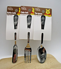 Disney Winnie the Pooh Tea Spoon Cake Fork Butter Knife Stainless Steel Set of 3