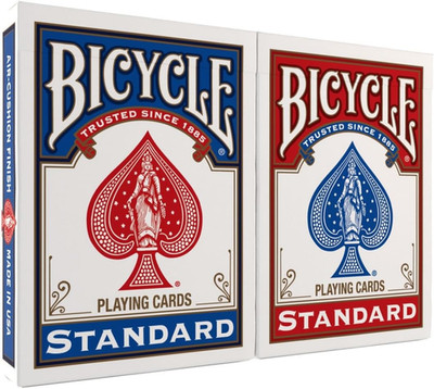 Classic Poker Size Playing Cards - Red & Blue (2 Pack) for Family Fun