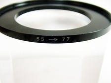 55-77mm Step-Up Adapter Ring  Metal  Generic  No box  Tested  New  6.95 