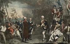 British Admiral Duncan Dutch De Winter Nautical Military surrender art postcard