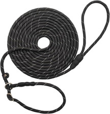10FT / 15FT / 20FT Slip Lead Dog Leash, Reflective 1/3  Rope Leash Long Training