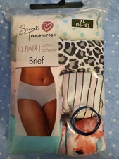 Secret Treasures Women's 9 Pair Cotton/Poly Briefs XL (16-18) Open Pack WP148