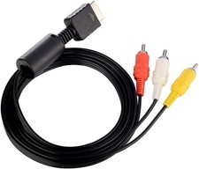PS2 PS3 AV Cable, to RCA Cord for PlayStation 2 3 6 feet, Black