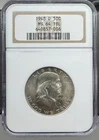 1948-D MS64 FBL- NGC Certified- BU Franklin Half Dollar - Full Bell Lines - MS64