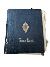 Vintage Scrapbook Album, Cards, Clippings, Photos 40s-50s