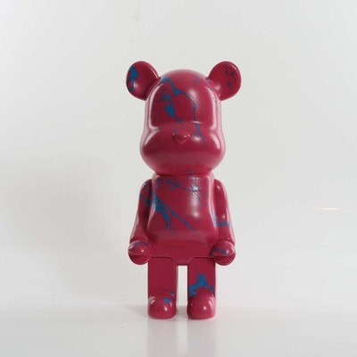 Pink Blue Splash 400% Ornament Resin Bär Kunst Statue Skulptur 28cm Bearbrick