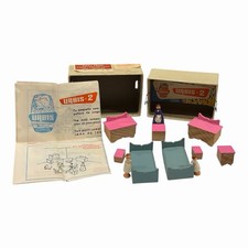 Goula Spain Miniature Wooden Nursery Set By Goula Urbis-2; 1970s Spain NIB