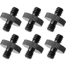 6 Packs 1/4" Male to 1/4" Male Threaded Tripod Screw Adapter Double Head
