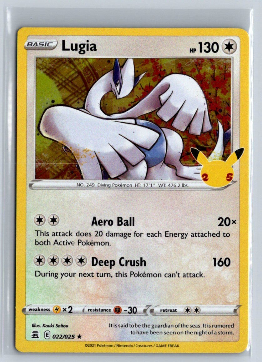 pokemon celebrations lugia holo 022/025