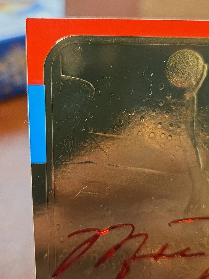 1998 Michael Jordan Fleer '86 дебютант 23KT Золотая карта подпись серии GEM новый - Изображение 2 из 4