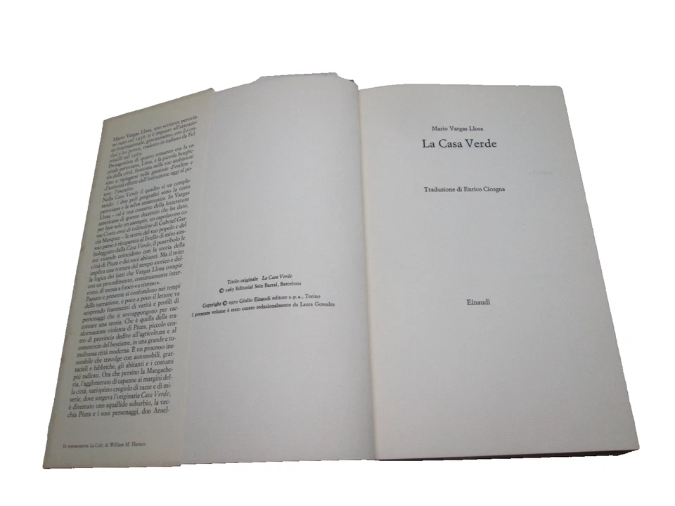 LLOSA VARGAS MARIO-LA CASA VERDE.Einaudi,Supercoralli,1970.Prima Edizione Italia - Immagine 4 di 4