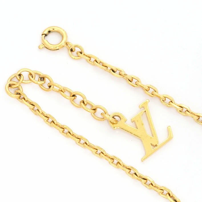 Collar Louis Vuitton Corazón Inclusión Rosa Resina Plástico Colgante Chapado en Oro Foto 3 de 4