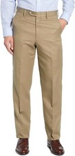 Mens Dress Pants Hidden Expandable Waist Premium Stretch Texture Weave Slacks