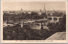 Vintage AK Seine Eiffelturm Panorama Paris Frankreich Brücken Gebäude