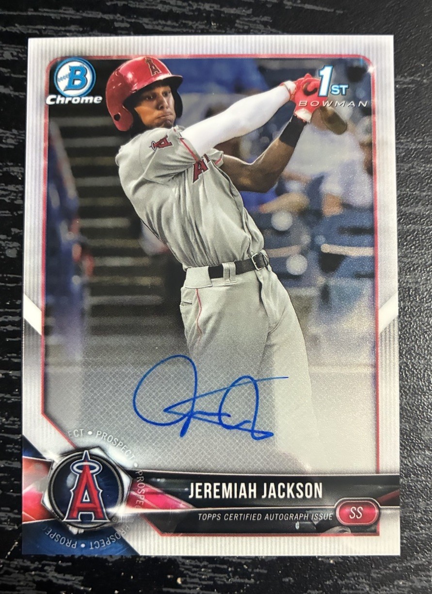 Jeremiah Jackson 2018 Bowman Chrome Auto 1st Draft #CDA-JJ, Orioles