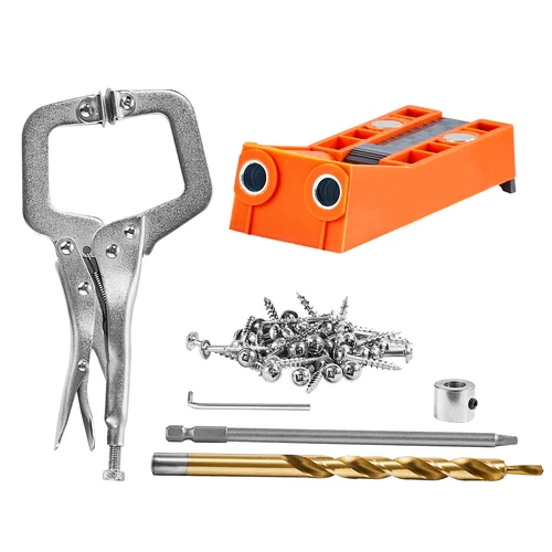 Pocket Hole Jig Kit Joinery Woodworking System Adjustable Depth with Clamp