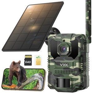 Fototrappola con Sim 4G LTE Fotocamera da Caccia con Pannello Solare Senza Fili