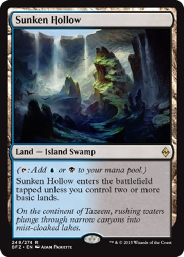 x1 Sunken Hollow R MTG Battle For Zendikar M/NM, English