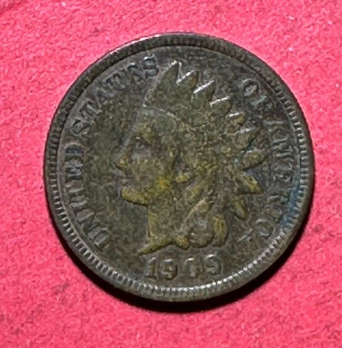 1909 US Indian Head Cent! VG Details! Last Year Issue! Lower Mintage Old US Coin