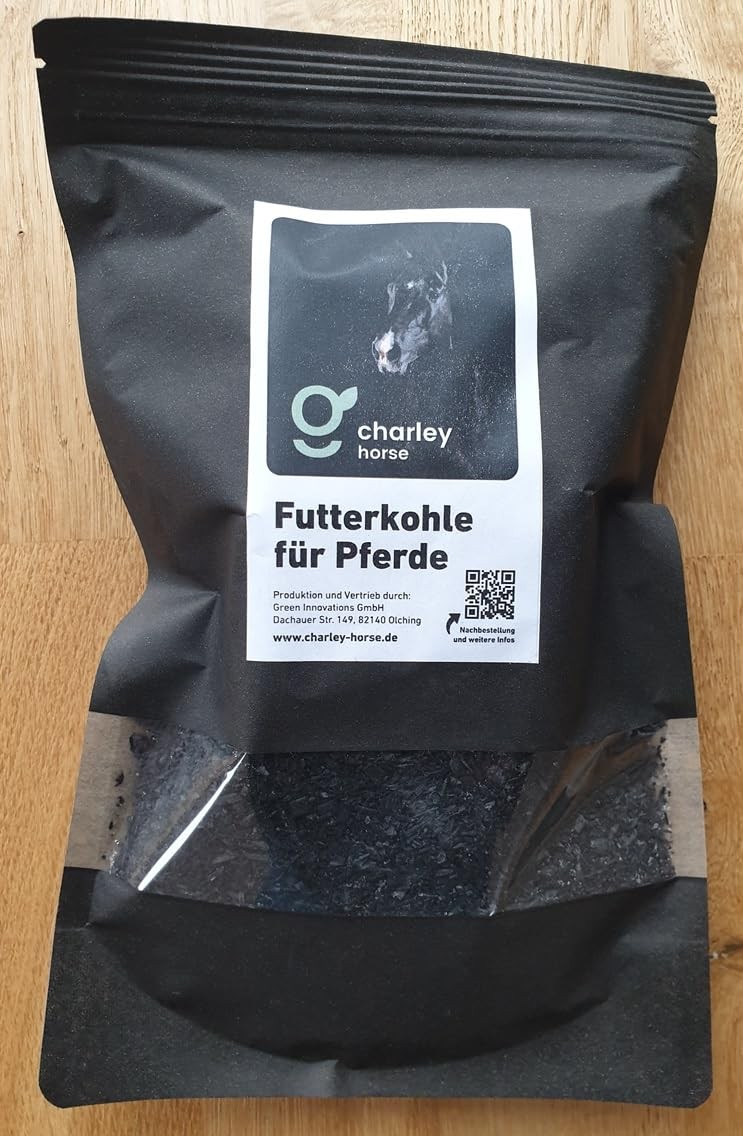 Charbon pour chevaux Charley Feed : complément digestion et transit, échantillon 1L