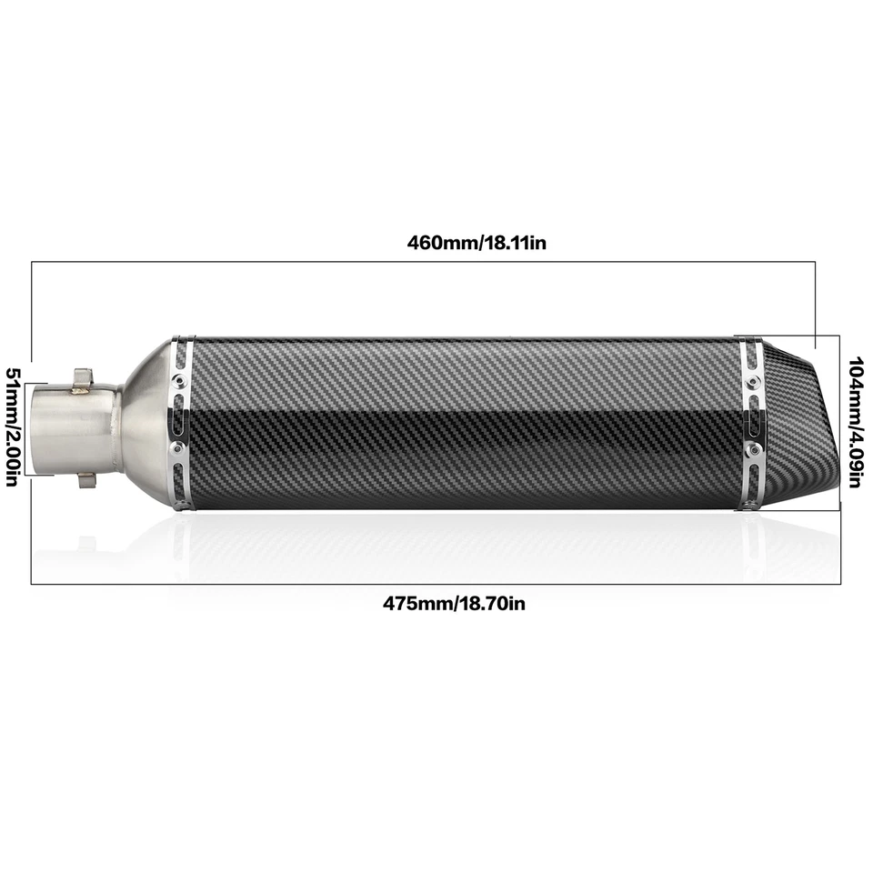 Задняя труба выхлопного глушителя мотоцикла 470 мм для Ninja ZX-6R GSXR750 YZF R6 R1 - Изображение 2 из 4