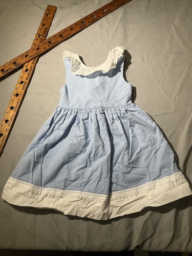 Catherine Malandrino Dress Youth Girls 6 Blue Sleeveless Cottage Core Lined - Picture 8 of 13