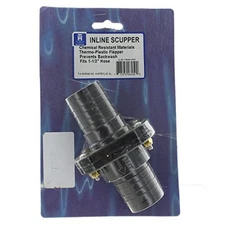T-H Marine ILS1500DP 1-1/2" Double Barb Inline Scupper Check Valve Black