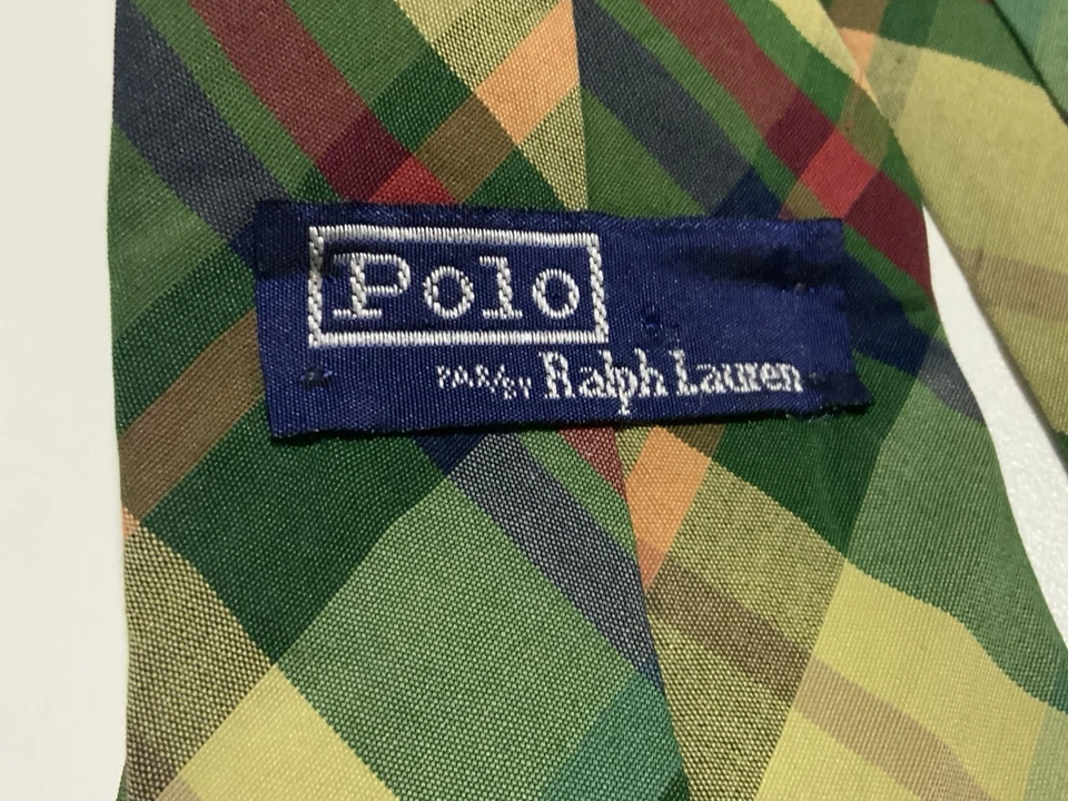 Corbata para hombre POLO BY RALPH LAUREN M.I.Canadá patrón a cuadros verde 3,1/5"- 58" PEC. Foto 2 de 4