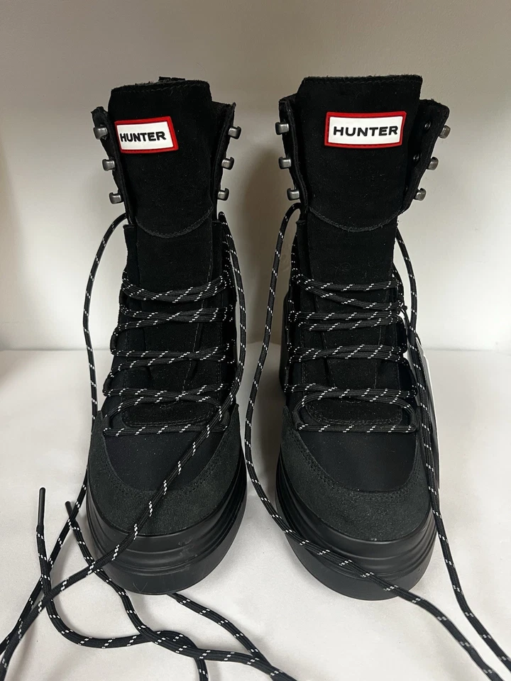 Botas Hunter Black Discoverer con cordones al tobillo para mujer talla 7 resistentes al agua Foto 2 de 4