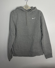 Nike Gray Pullover Hoodie Women s Size Small Embroidered Swoosh Fleece Pocket