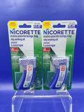 2 PACK Nicorette Mini Lozenges Mint 4MG Stop Smoking Aid 20Ct Each Exp 01/27