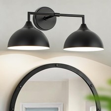 Black 2-Light Bathroom Light Farmhouse Vanity Lights for Bathroom