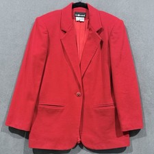 Vintage Sag Harbor Blazer Women 6 Red 100 Pure Wool Holiday Academia Winter