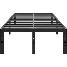 18 Inch Bed Frame Metal Platform Full Size Steel Slats Support Heavy Duty