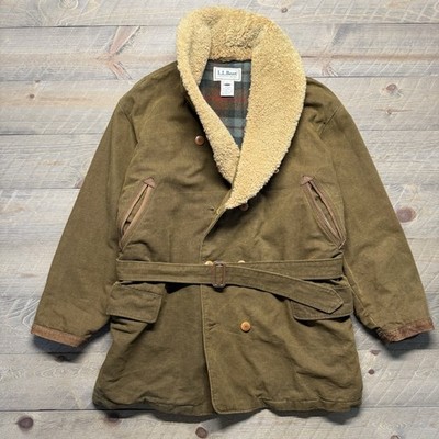 Vtg LL Bean Coat Mens XL Canvas Mackinaw Barnstormer Jacket Wool Lined 1992