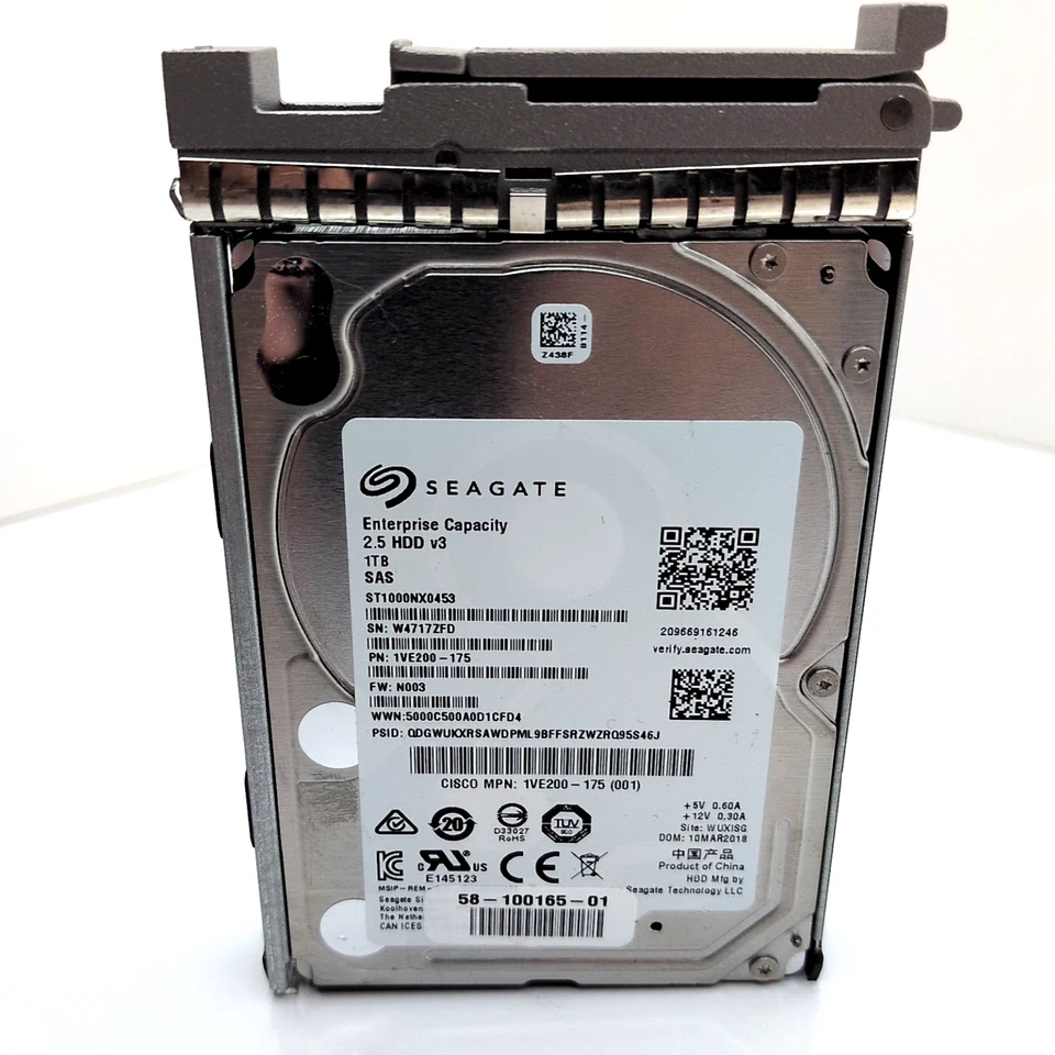 CISCO SEAGATE 1TB 7.2K SAS 12Gb/s 2.5" ST1000NX0453 1VE200-175 HDD w/CADDY - Image 2 of 4